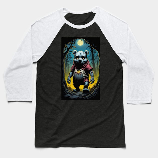 Zombie Winnie the Pooh 1 Baseball T-Shirt by Grave Digs